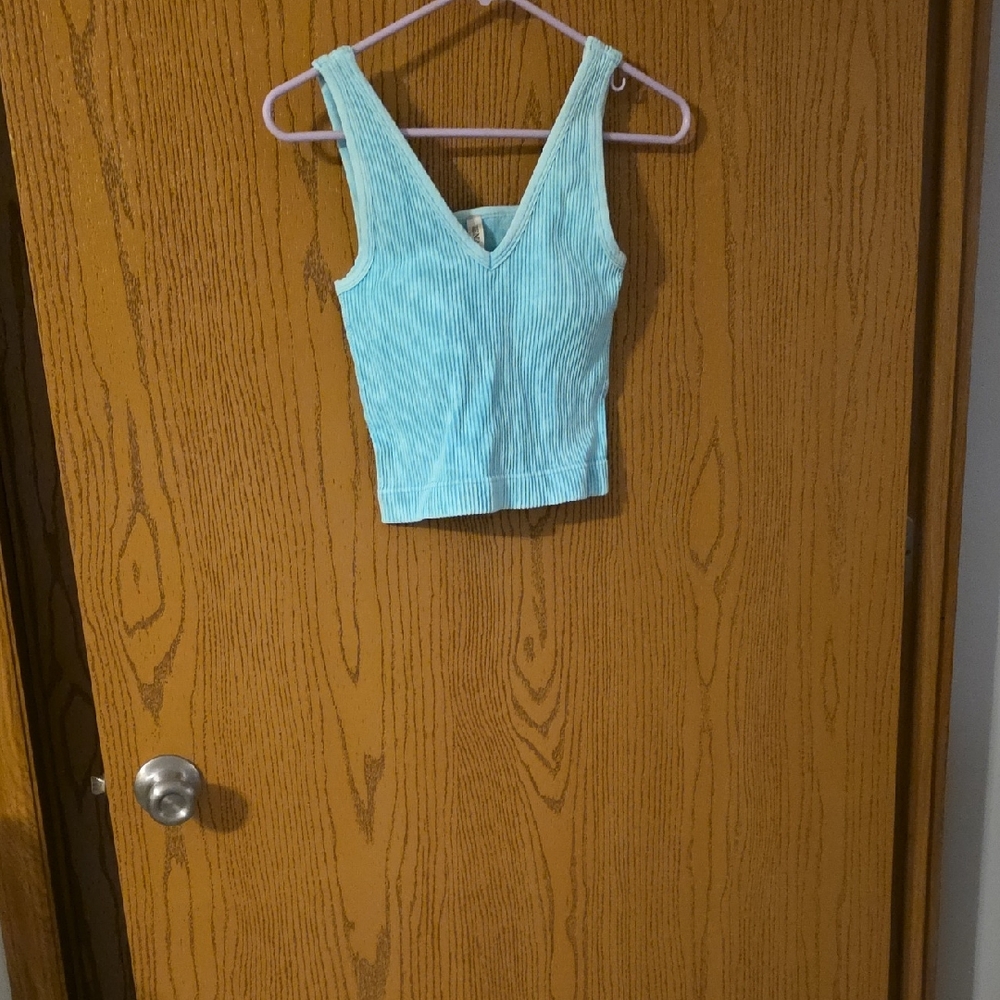 Zenana Light Green Ribbed Bralette With Removable Pads NWOT